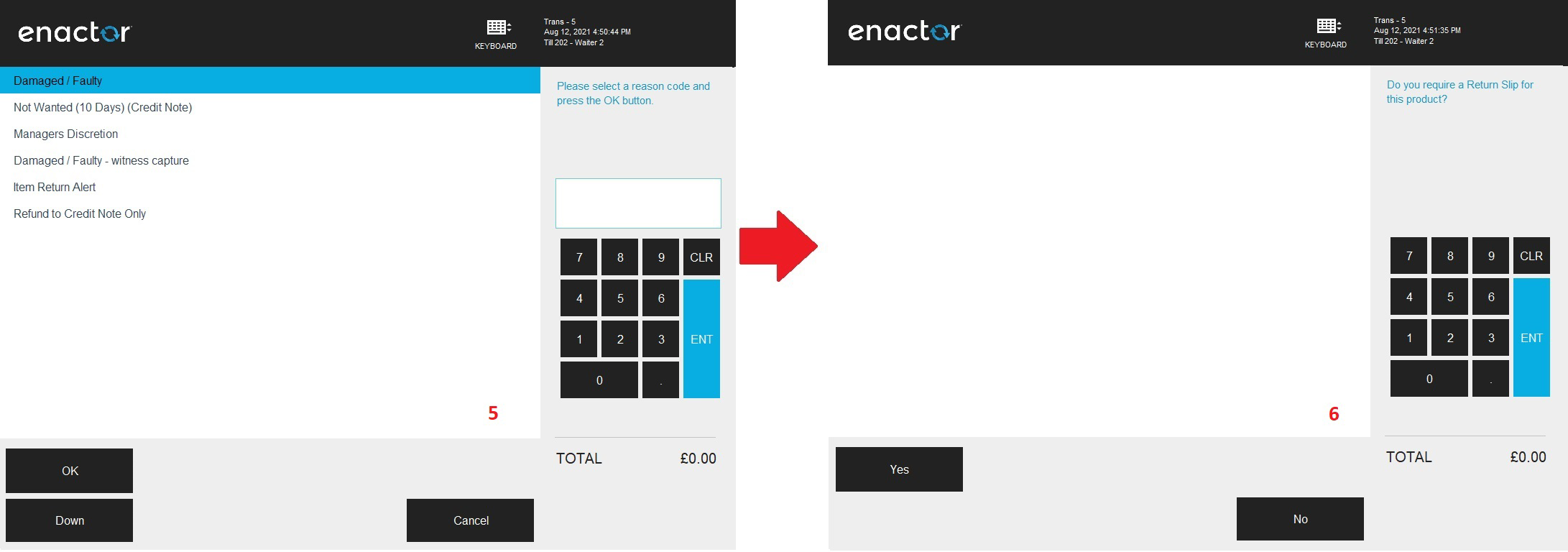 Item Return Reason and Return Slip