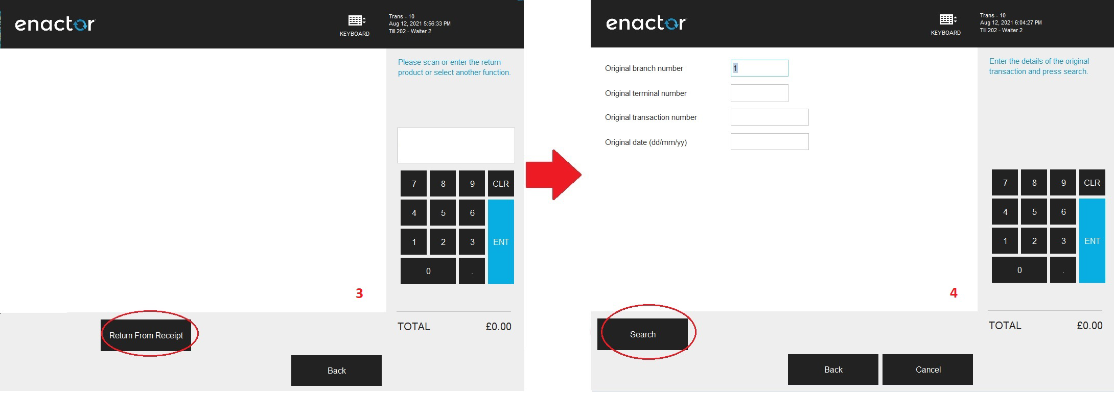 Receipt Return Transaction Search