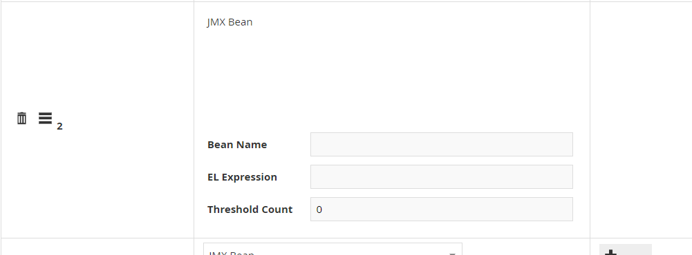 JMX Bean trigger added to the alert type Triggers tab