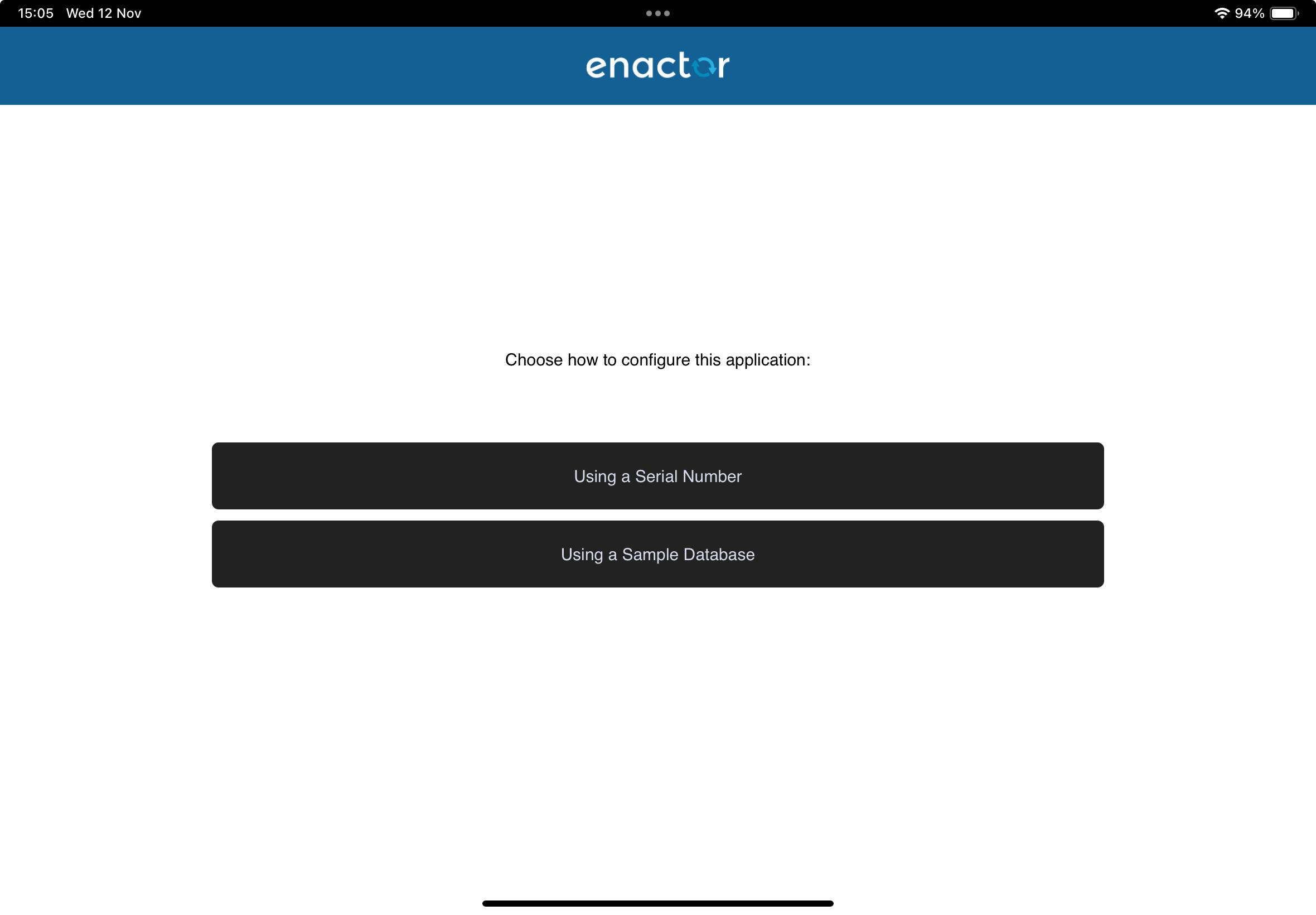 Registration screen with Using a Serial Number option