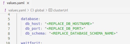 Database connection details