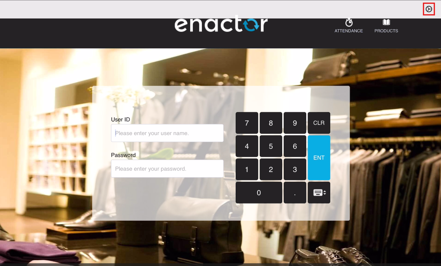 LOGIN SCREEN SETTINGS ICON LOCATION