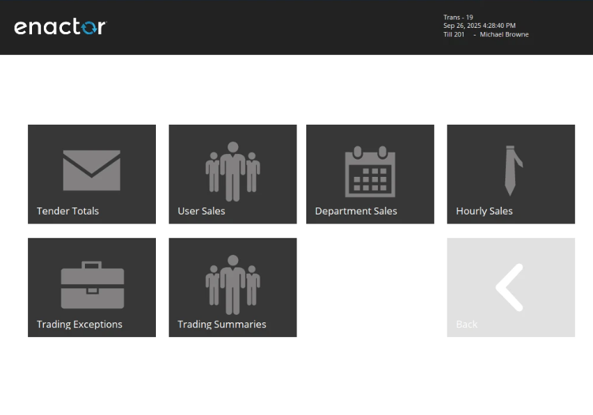 POS Display Reports Big Button Layout View 01