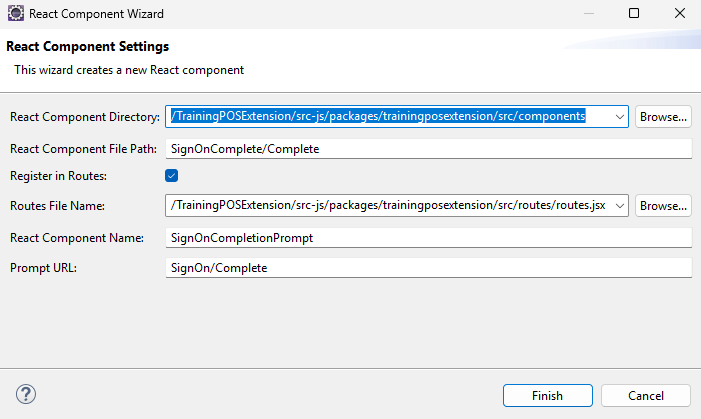 React Component Settings