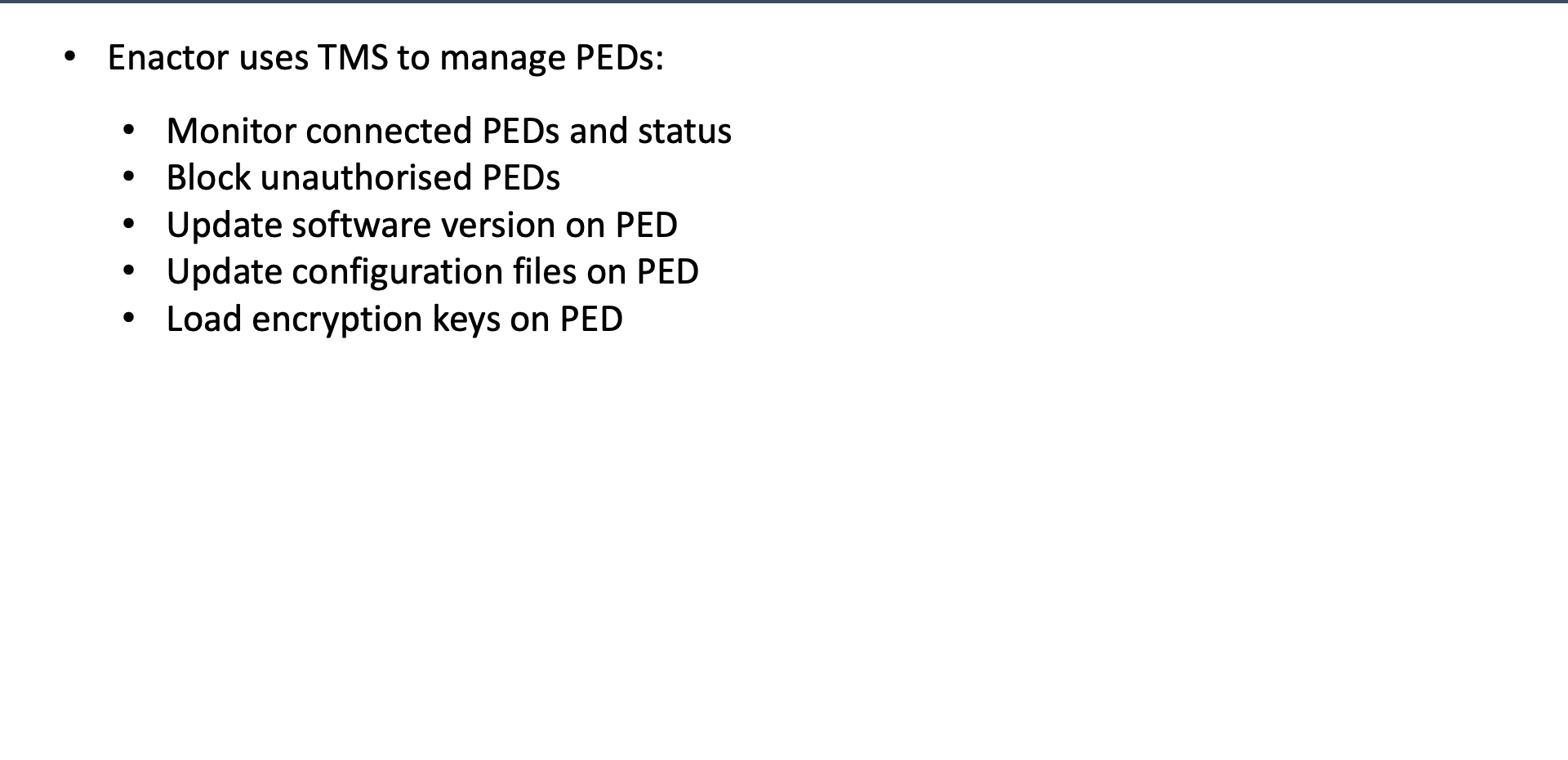 TMS capabilities overview
